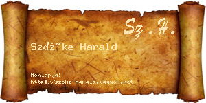 Szőke Harald névjegykártya